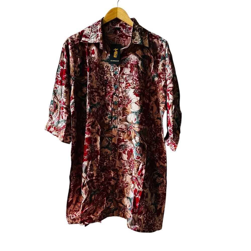 Fashion Icon Abstract Floral Print Top Size 4XL NWT